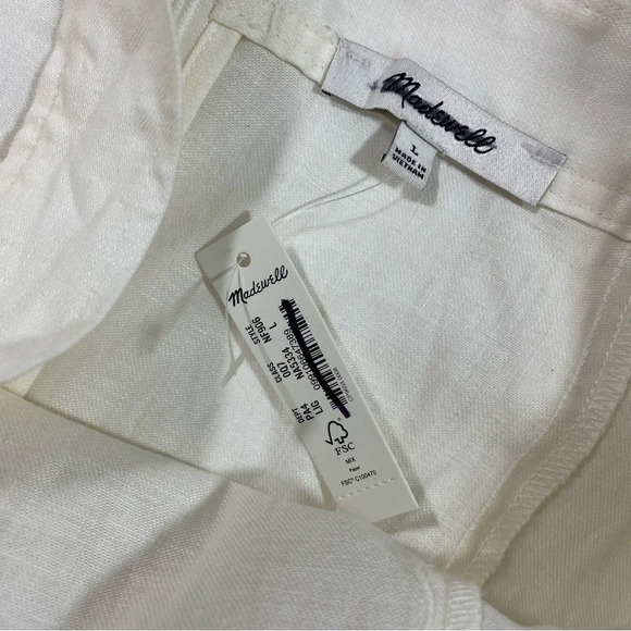 New Madewell Linen Cotton Princess Seamed Midi Dress Large - Picture 7 of 10